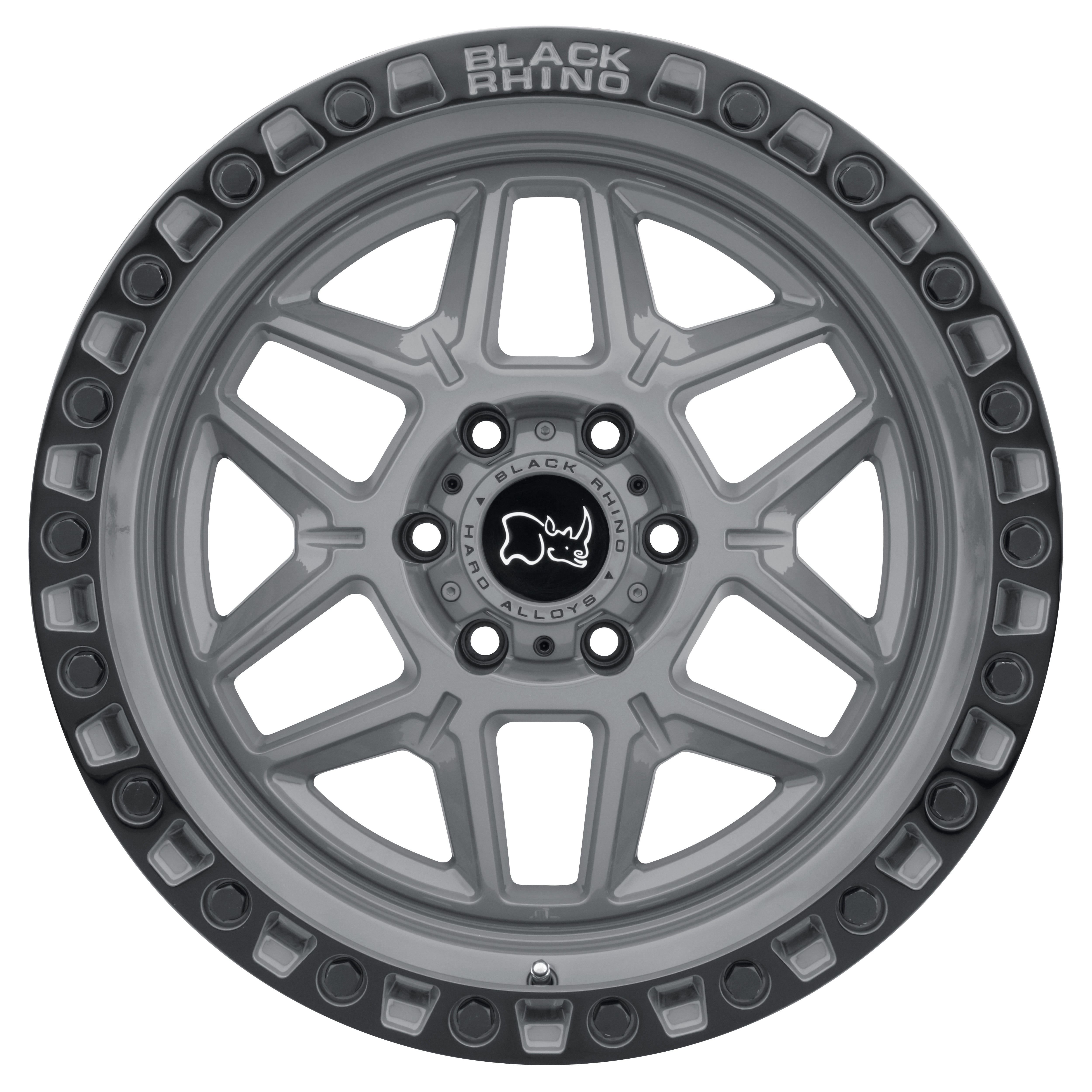 Black Rhino Kelso 18X9 6X139.7 12Et 112.1Cb Battleship Gray W/ Black Ring Wheel