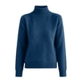 thumbnail image 4 of Mock Neck Pullover Sweaters for Women Soft Warm Long Sleeve Ribbed Cuffs Winter Clothes High Neck Fall Outfits for Women Knit Sweater Fashion Clothing Solid Color Loose Fit Casual, 4 of 5