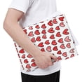 thumbnail image 4 of Pobuds Leather Laptop Sleeve, Padded Case, Thin Portable, Versatile Bag - Compatible with most 13 inch laptops for MacBook Pro 13 inch 2016 or later, MacBook Air 13,14 - Horizontal, Red Hearts (2), 4 of 5