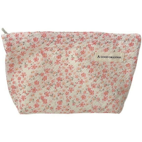 Small Fresh Floral Cosmetic Bag Large Capacity Travel Toiletries Organizer Makeup Pouch for Women Girls