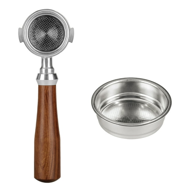 Portafiltro de café sin fondo de 51 mm sin fondo compatible con DeLonghi Espresso Machine 311GR-310G Tomshoo ECO310/2 Cesto de filtro