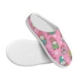 thumbnail image 3 of Fotbe pink Holiday Joy Pattern Women's Fuzzy Curly Fur Memory Foam Loafer Slippers Indoor Outdoor Slippers Winter Home Shoes-39/40, 3 of 7