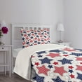 thumbnail image 5 of Ambesonne USA Quilted Bedspread Set 2 Pcs, Star with Flags, Twin Size, Indigo Red White, 5 of 6