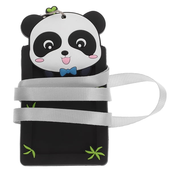 Portatarjetas con cordón para estudiantes, porta credencial de dibujos animados, llavero, estuche, bolsa para el cuello, billetera para la escuela y viajes.