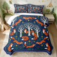 thumbnail image 2 of Erosebridal Fox Quilt King for Boys Girls, Navy Folk King Coverlet Set, 3-Piece 1 Bedspread and 2 Pillowcases, 2 of 7