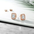 thumbnail image 4 of Gem Stone King 18K Rose Gold Plated Silver Earrings Set with Moissanite (3.98 Cttw), 4 of 4