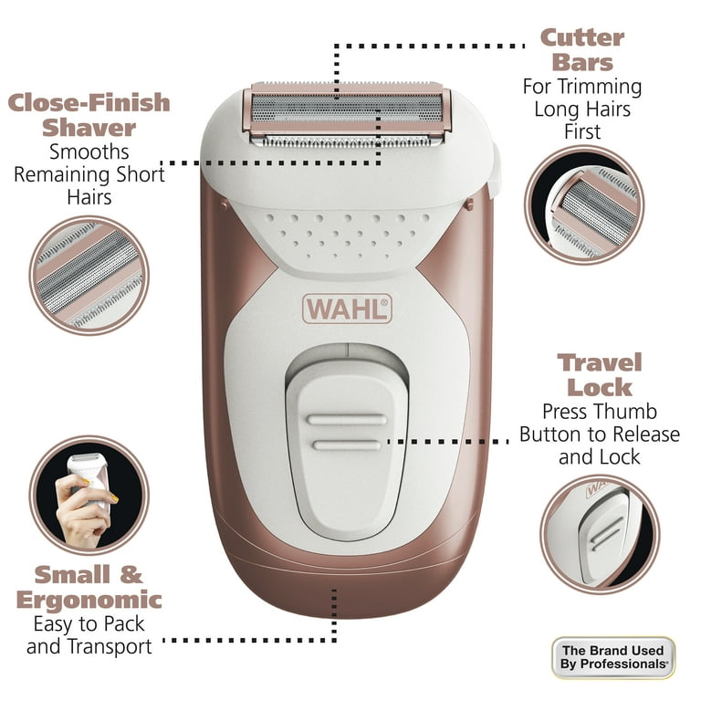 Wahl Smooth Confidence, Ladies Waterproof, Battery Shaver Female, 7067 