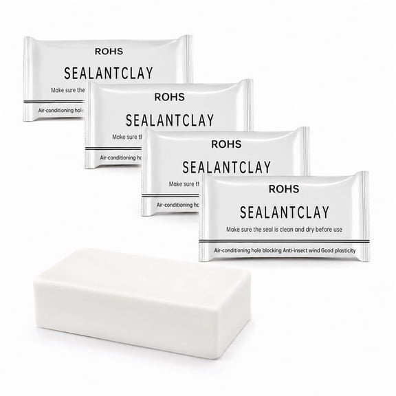 Novalora 4-Pack White Seal Putty Waterproof Duct Seal Repair Sealing Clay, Quick Mending Mud for Drain Connection, Air Conditioning Hole, Wall Hole