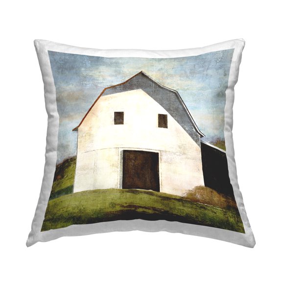 Stupell Industries White Barn Landscape Decorative Printed Throw Pillow Design by Suzanne Nicoll