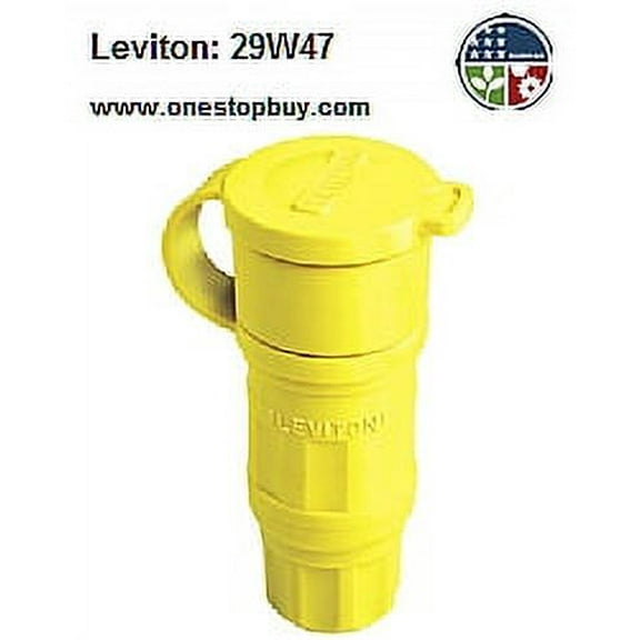Leviton 29W47 Connector Locking Blade Wetguard L5-30R 30A 125V 2P3W Grounding - Yellow