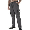 thumbnail image 2 of Wzzjkit Men's Casual Fashion Solid Color Drawstring Elastic Waist Pocket Drawstring Pants, 2 of 6