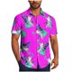 thumbnail image 2 of Blusa y camisa de manga corta con cuello vuelto para hombre, blusa informal de moda con botones estampados, blusa de manga corta con cuello vuelto, blusa de poliéster para hombre, 2 of 6