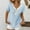 Sky Blue, variant on ZZwxWA Women's Tops Casual Crewneck Striped Knit Button Half Placket Short Sleeve T-Shirts Blouses V Neck Womens Pullover Tops
