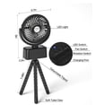 thumbnail image 4 of Baby Stroller Oscillating Fan with LED Light, 5000mAh Rechargeable Battery Operated Small Camping Tent Fan 3 Speed for Hanging, Winding, Standing, Hand Held with Hook & Diffuser Holder, 4 of 10