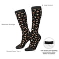 thumbnail image 4 of KLL Flower Pattern On Black Print Cool Socks Men's Women's Crew Socks Funny Crazy Novelty Stockings, 4 of 6
