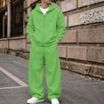 thumbnail image 5 of DORKASM Men's Full Zip Hooded Sweatshirt and Casual Athletic Jogger Tracksuit Set Green 3XL, 5 of 5