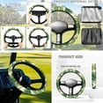 thumbnail image 4 of Jeiento Golf Cart Seat Cover 4 Set with Steering Wheel Cover and Golf Cart Flags Leaves Sweat-Absorbent Steering Wheel Wrap Cover 2 Seat Golf Cart Cushion Cover 2PCS Golf Cart Flags, 4 of 5