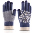 thumbnail image 1 of 2 Pairs Warm Gloves Winter Touchscreen Gloves Womens Mittens Thick Knit Gloves Men, 1 of 5