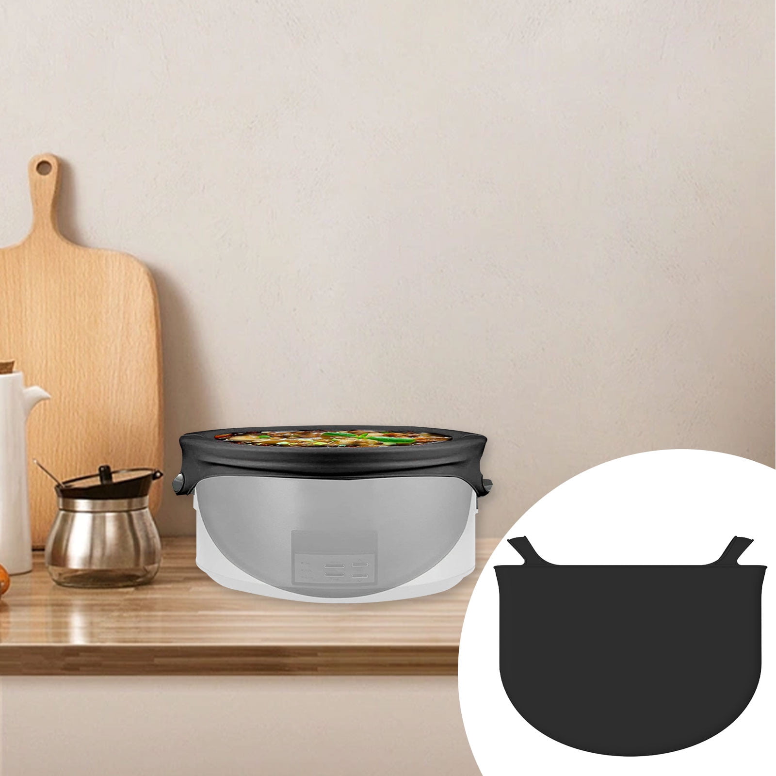Melon Melo Reusable Crock Pot Liner - Food Grade Silicone Slow Cooker Liner for 6-8 Quarts Leakproof Dishwasher Safe Cooker B
