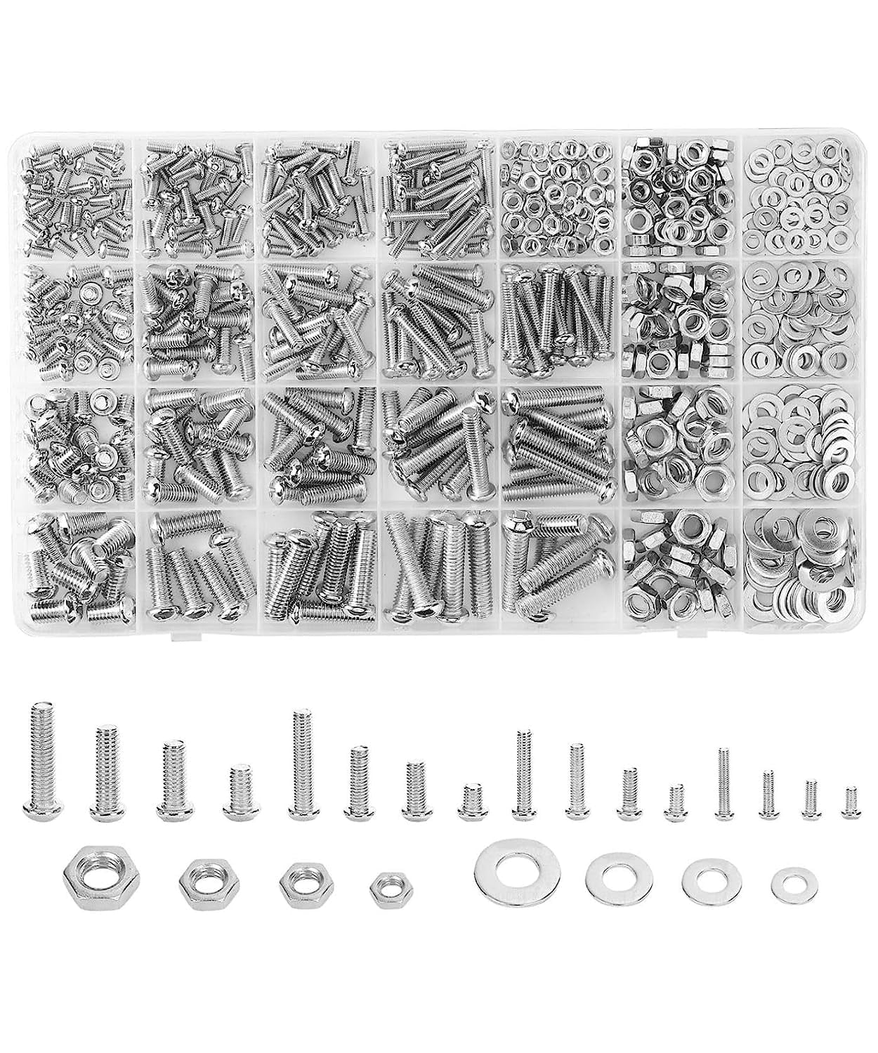 252Pcs Hex Bolts & Nuts Kit + 720Pcs Machine Screws Assortment - Stainless Steel SAE Hardware Combo 1 thumbnail image