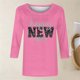 thumbnail image 2 of TaTaai 3/4 Sleeve Round Neck Printed Top, Women's Loose Casual Blouse, Versatile Cool Design, Suitable for Home Daily Casual Outfits Gift, 2 of 6