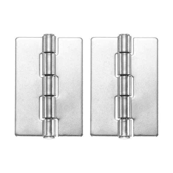 Uxcell 2 Pack Heavy Duty Weldable Hinges, 3.5" x 2.36" x 0.12" Weld on Butt Hinge 304 Stainless Steel Folding Metal Gate Hinges for Trailer Doors, Silver