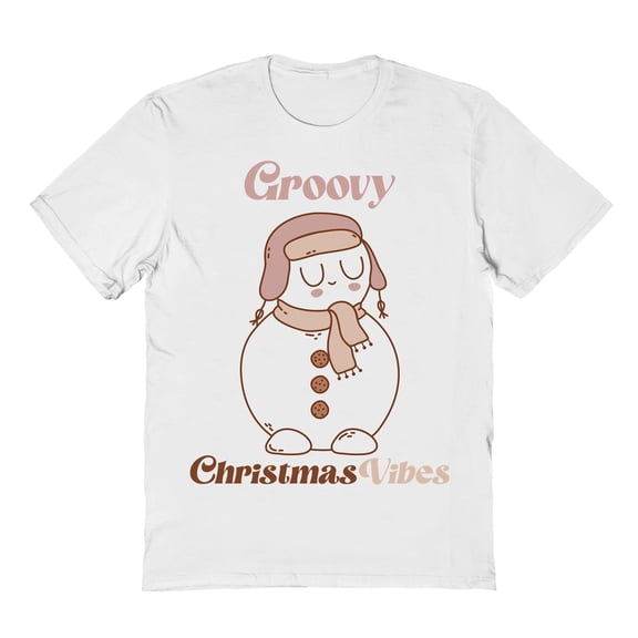Haywood & Main Groovy Christmas Vibes Graphic White Men's Cotton T-Shirt