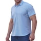 thumbnail image 1 of Mens Manga Corta Botón Abajo Camisas Negocios Turndown Cuello con Bolsillo, Patrón de Red Blusa de Manga Corta, 1 of 9