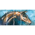 thumbnail image 2 of Brown Horse on Blue Watercolor - Abstract Canvas Art Print, 2 of 3