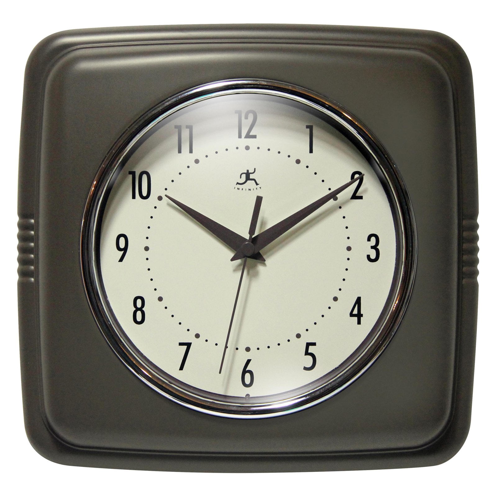 Infinity Instruments 9 Square Retro 9W x 9H in. Wall Clock