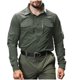 thumbnail image 2 of Blusa y camisa de manga larga con cuello vuelto para hombre, estilo casual, de color liso, con botones y bolsillos, de poliéster., 2 of 6