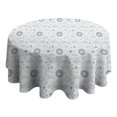 thumbnail image 4 of White Blue Sun Moon Cloud Star Pattern Round Tablecloth 60"x60",Wrinkle Wipeable Table Cloth for Kitchen Dining Room Picnic Patio Party, 4 of 6