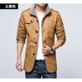 thumbnail image 3 of Chaqueta de cuero PU con cuello de piel gruesa de terciopelo sólido para hombre de otoño e invierno, chaqueta de cuero de talla grande, abrigo de motocicleta, ropa de motorista para hombre, 3 of 5
