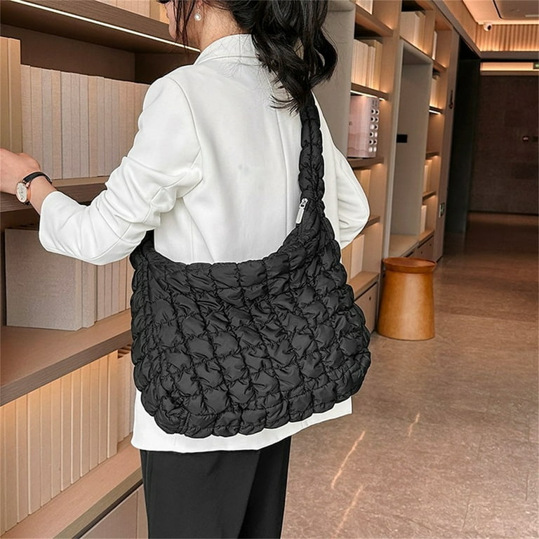 Casual Quilted Messenger Bags for Women Ruched Pleated Cloud Bag Large  Capacity Handbags Solid Color Shopper Crossbody Bags 2023