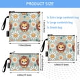 thumbnail image 3 of Dailycode Reusable Ziploc Bags Leakproof Sandwich Snack Freezer Bags Cute Lion Face and Daisy 3 pack, 3 of 7