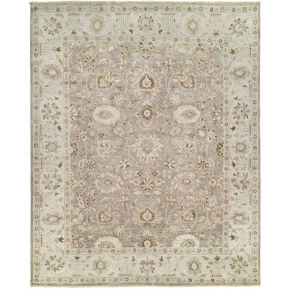 Kalaty Magnolia Area Rug MG-175 Traditional Grey Bordered, Gray, 8' x 10'
