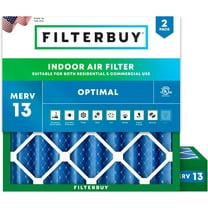Filterbuy 19x19x4 MERV 13 Health Defense, Pleated HVAC AC Furnace Air Filters (2-Pack)