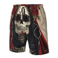 thumbnail image 4 of JUNZAN Gothic Skull With Roses Pattern Swim Trunks for Men,Men's Hawaiian Bathing Suit Swimsuits Quick Dry Swimming Board Shorts Beach Shorts with Pockets-Small, 4 of 6