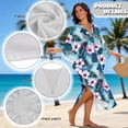thumbnail image 4 of XYZCANDO Hibiscus Kaftan Dresses for Women V Neck Batwing Sleeves Swimsuit Coverup Oversized Beach Cover Ups Loungewear Maxi Dress Hawaiian Robe for Vacation & Outdoor, 4 of 7