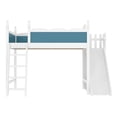 thumbnail image 4 of Leumius Full Loft Bed Frame with Storage Shelves and Wardrobe, Solid Wood Loft Bed with Detachable Slide and Ladders for Kids Teens Adults Blue and White, 4 of 8
