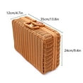 thumbnail image 2 of AMERTEER Handwoven Basket Rattan Box Suitcase Storage Basket Plastic Imitation Rattan Weave Rectangular Woven Shelf Baskets for Decoration  Picnic  Groceries and Toy Storage, 2 of 9