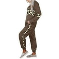thumbnail image 6 of Eryao 2 Piece Outfits for Women Leopard Patchwork Lounge Sets Long Sleeve Pullover Tops and Drawstring Jogger Pants Matching Sweatsuits with Pockets,Coffee,L, 6 of 8
