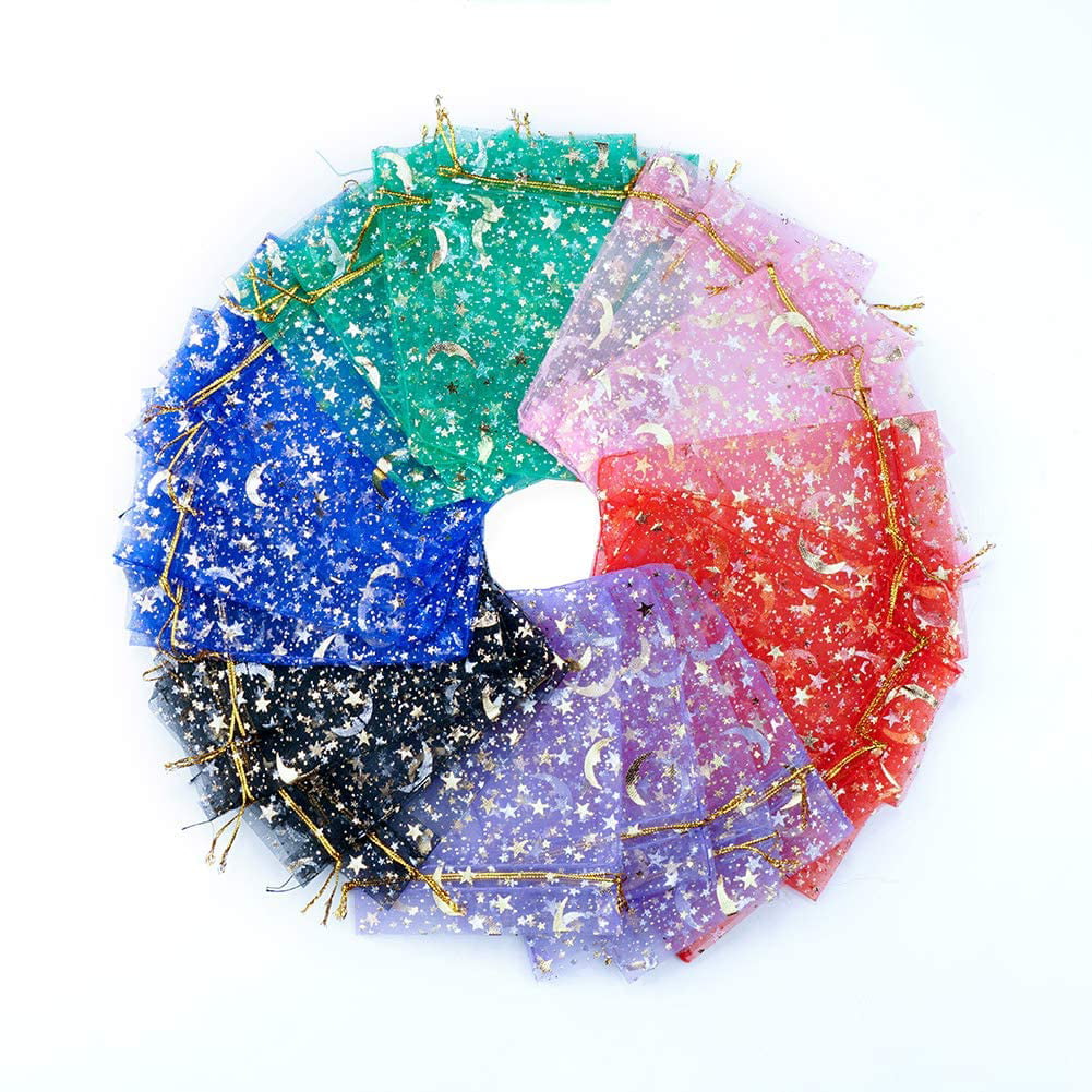 Details about   50Pcs Moon Star Organza Bag Wedding Jewelry Drawstring Party Souvenir Gift Bags 