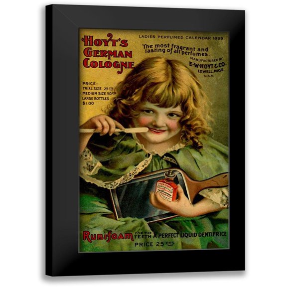 Vintage Apple Collection 10x14 Black Modern Framed Museum Art Print Titled - Hoyts Dentifrice Little Green Girl