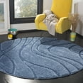 thumbnail image 2 of SAFAVIEH Florida Tamzen Abstract Shag Area Rug, Light Blue/Blue, 10' x 10' Round, 2 of 8