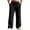 Black, variant on Telankuip Men's Jacquard Checkered Casual Wide Leg Pants Trendy Waffle Loose Fit Simple Style High Waisted Drawstring Trousers with Pockets for Autumn and Winter White XL