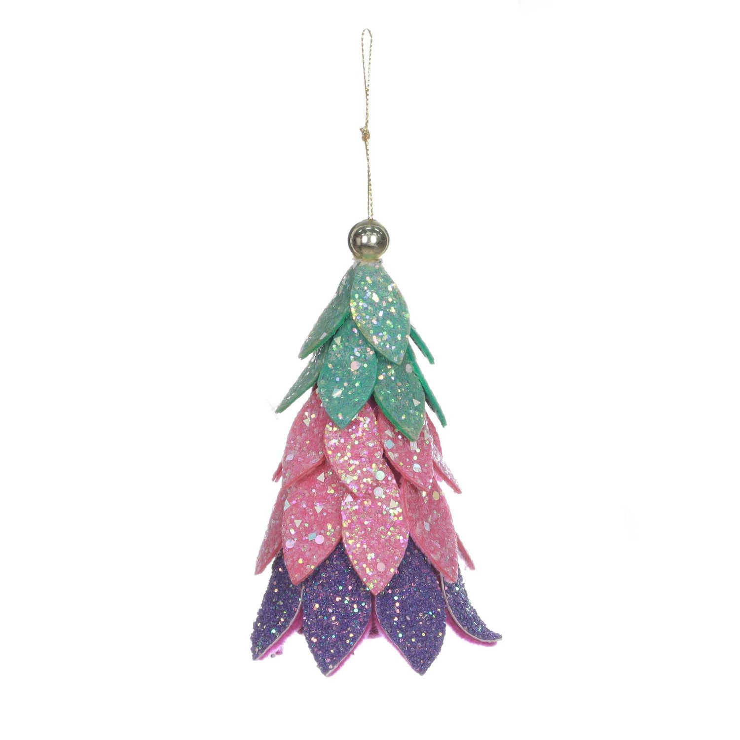 HOLIDAY TIME FABRIC TREE ORNAMENT, FABRIC TREE ORNAMENT
