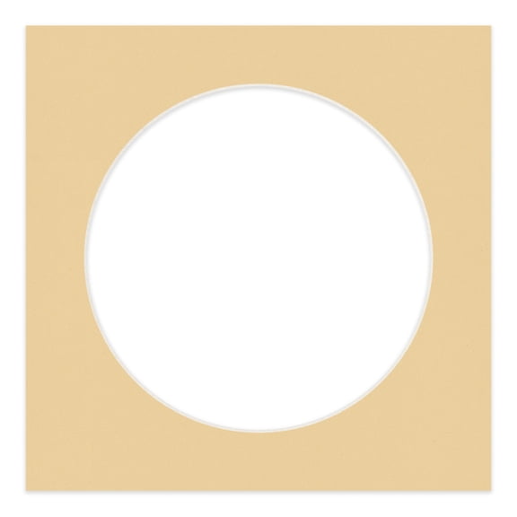 Beige Picture Frame Mat for 10x10 Frames - Circle Opening for 8x8 Photos - 1 Mat