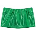 thumbnail image 4 of ranrann Women's Shiny Metallic Bodycon Mini Skirt Nightclub Dance Miniskirts Music Festival Clubwear Green One Size, 4 of 5
