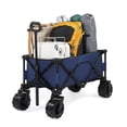 thumbnail image 7 of Al Fresco Collapsible Beach Wagon Cart Heavy Duty 220lbs, Garden Wagon Cart with All-Terrain Wheels for Camping, Blue, 7 of 7